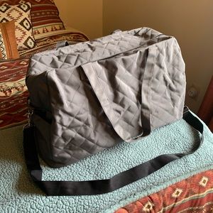 NEW Grey Quilted Duffel Bag